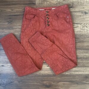 Anthropologie Pilcro The Letterpress High Rise Orange Skinny jeans Women 28 Boho